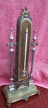 Антикварный термометр XIX века, бронза, оникс., фото №3