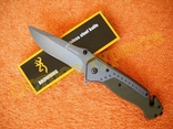 Складной тактический нож Browning DA166 Хаки стеклобой стропорез 23.5 см, фото №2