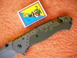 Складной тактический нож Browning DA166 Хаки стеклобой стропорез 23.5 см, фото №9