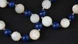 Vintage natural stone necklace, white-blue and green, photo number 5
