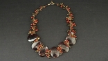 Vintage Natural Stone Necklace, Brown, photo number 11