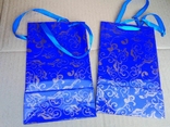 Подарочные пакетики синие 11 * 19. 2 шт, фото №3