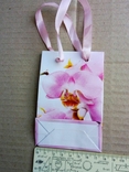Подарочный пакетик розовая орхидея 8 * 12, фото №3