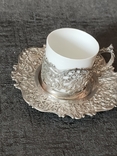Coffee pair, silver, porcelain, Germany. (2), photo number 3