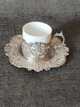 Coffee pair, silver, porcelain, Germany. (3), photo number 4