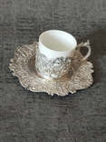 Coffee pair, silver, porcelain, Germany. (4), photo number 2