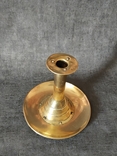 Candlestick for one candle, brass., photo number 2