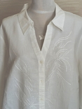 Debenhams Льняная красивая блузка рубашка женская белая с вышивкой Англия 22, фото №4