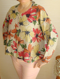 Julia стильный пиджак женский в бохо стиле лен цветочный принт, фото №9