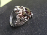 An old signet made of silver with a natural ruby., photo number 4