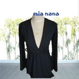 Mia nana Кардиган женский асимметричный черный с запахом М, фото №3