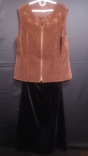 Vintage women's set.Vest + skirt.Velour.USSR., photo number 2
