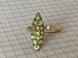 Gold ring with demantoids, USSR until 1958, photo number 4