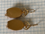 Gold coral earrings 583, photo number 13