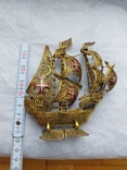 Portugal ship, filigree silver with gilding, enamel, photo number 4