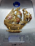 Portugal ship, filigree silver with gilding, enamel, photo number 7