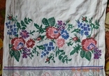 Embroidered towel old Ukrainian "Roses and wolves". Flax. Cross-stitch. 270x43 cm. No. 3, photo number 4