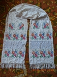 Towel embroidered in old Ukrainian "Roses and voloshki". Flax. Cross-stitch. 286x44 cm. No4, photo number 3