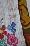 Towel embroidered in old Ukrainian "Roses and voloshki". Flax. Cross-stitch. 286x44 cm. No4, photo number 11
