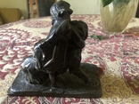 Author's figurine made of tin alloy girl with dog, photo number 3