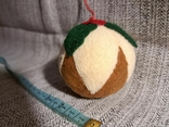 Ёлочная игрушка шар, текстиль, фото №5