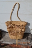 The bag is wicker. Handiwork. Height 28 cm (60 cm with handles) x 36 cm top, 20 cm bottom, photo number 5