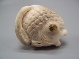 Netsuke figure mammoth bone miniature fish fish figurine height 3.5 cm, weight 20.75 g, photo number 4