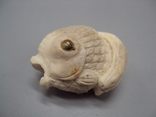 Netsuke figure mammoth bone miniature fish fish figurine height 3.5 cm, weight 20.75 g, photo number 6