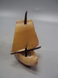 Figure: miniature, whisker, whale, sperm whale and bone, mammoth tusk, boat, sailboat 7x8.2 cm, weight 28 g, photo number 7