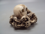 Netsuke figure figurine mammoth bone miniature octopus height 4.2 cm, weight 73.96 g, photo number 7