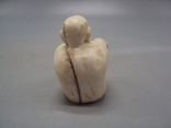 Figure netsuke figurine bone tusk mammoth miniature man japanese sitting 3.2 cm, photo number 6