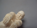 Figure netsuke figurine bone tusk mammoth miniature man japanese sitting 3.2 cm, photo number 9