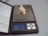 Figure netsuke figurine bone tusk mammoth miniature man japanese sitting 3.2 cm, photo number 12
