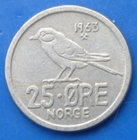 Норвегия 25 ере 1963, фото №2