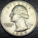 25 US cents 1988 P, photo number 2