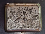 Vintage. Cigarette case "Hunters at a halt", "Partridges" .. USSR, photo number 4