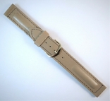 New Watch strap 18 mm. Leather. Beige color, photo number 3