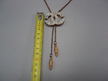 Costume jewelry necklace Chanel chain and pendant Chanel beads length adjustable, photo number 3