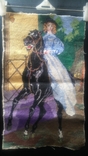 Tapestry 25.5 cm.* 41 cm." Lady on horseback "Times of the USSR., photo number 12