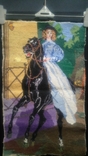 Tapestry 25.5 cm.* 41 cm." Lady on horseback "Times of the USSR., photo number 2