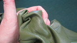 Куртка, кожа,большой размер,зеленая., фото №13