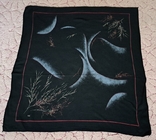 Винтаж чёрный платок штапель, 84/77 см, фото №3