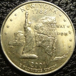 25 cents US, 2001 D New York, photo number 2