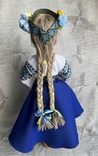 Folk rag doll yellow and blue large doll 46 cm, photo number 5