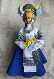 Folk rag doll yellow and blue large doll 46 cm, photo number 2