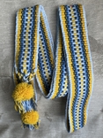 Lonely woven yellow and blue belt, woven bluish-yellow edge, belt with an ornament, photo number 3