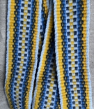 Lonely woven yellow and blue belt, woven bluish-yellow edge, belt with an ornament, photo number 8