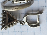 Гарнитур серебро 925 пр.камни кулон кольцо серьги, фото №10