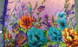 Платок палантин шаль с бахромой Полевые цветы рисунок номерной Индия, фото №5