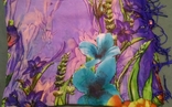 Платок палантин шаль с бахромой Полевые цветы рисунок номерной Индия, фото №8